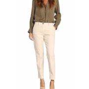 Ecru Velvet Chino Broek New York Regular Mason's , White , Dames