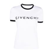 Witte T-shirts en Polos met Logo Givenchy , White , Dames