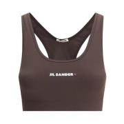 Monogram Cropped Sport Top Jil Sander , Brown , Dames