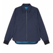 Blauwe Wol Kasjmier Gewatteerde Ritsjas Paul Smith , Blue , Heren