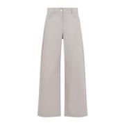 Wijde Chino Broek in Beige Max Mara , Beige , Dames