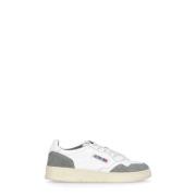 Witte Leren Sneakers met Grijze Details Autry , Gray , Heren