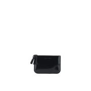 Iconische Leren Muntportemonnee met Rits Comme des Garçons , Black , D...