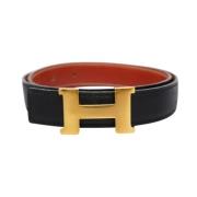 Pre-owned Leather bracelets Hermès Vintage , Black , Dames