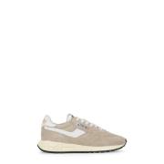 Beige Leren Sneakers met Contrasterende Details Autry , Beige , Heren