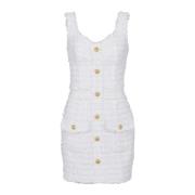 Tweedjurk met bandjes Balmain , White , Dames