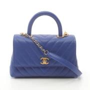 Pre-owned Leather chanel-bags Chanel Vintage , Blue , Dames