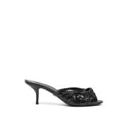 Python Leren Ciabatta Sandalen Dolce & Gabbana , Black , Dames