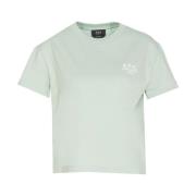 Biologisch Katoenen Box T-Shirt met Logo A.p.c. , Green , Dames