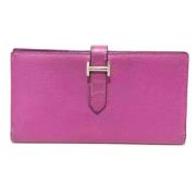 Pre-owned Leather wallets Hermès Vintage , Purple , Dames