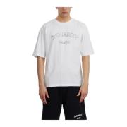 Katoenen Logo T-shirt Dsquared2 , White , Heren