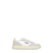 Witte Leren Sneakers met Loged Details Autry , White , Heren