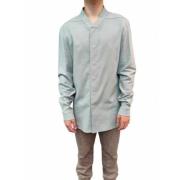 Lichtblauwe Flanellen Snapkraag Shirt Rick Owens , Blue , Heren