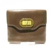 Pre-owned Leather wallets Bvlgari Vintage , Brown , Dames