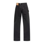 Jeans met logo JW Anderson , Black , Dames