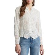 Kanten Borduurwerk Katoenen Voile Blouse Loveshackfancy , White , Dame...