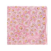 Zijden sjaal met bloemmotief Moschino , Pink , Unisex