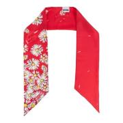 Zijden sjaal met bloemenpatroon Moschino , Red , Dames