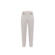 Diamantprint Crepe Broek Elisabetta Franchi , Multicolor , Dames