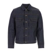 Donkerblauwe spijkerjas - Stijlvol en trendy A.p.c. , Blue , Heren