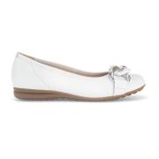 Witte leren ballerina flats Gabor , White , Dames