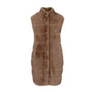 Bruine Gewatteerde Faux Fur Sweater Vest Betta Corradi , Brown , Dames