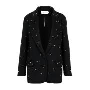 Studded wollen blend blazer Simona Corsellini , Black , Dames