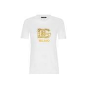 Katoenen Jersey T-shirt met Majolica Print Dolce & Gabbana , White , D...