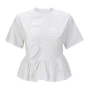 Katoenen T-shirt met krullen Cecilie Bahnsen , White , Dames