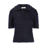 Kortemouw Mohair Wollen Trui Marni , Blue , Dames