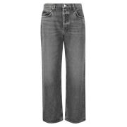 High-Waisted Straight Jeans Agolde , Gray , Dames