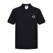 Katoenen polo met geborduurd logo Moschino , Black , Heren