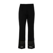 Cropped Broek met Elastische Taille MeiMeiJ , Black , Dames