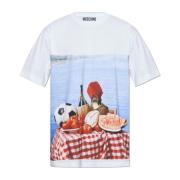 T-shirt met print Moschino , White , Heren