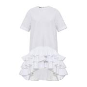 Asymmetrische jurk met ruches Moschino , White , Dames