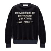 Velours sweatshirt met logo Golden Goose , Black , Heren