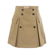 Beige Minirok met Zakken Weekend , Beige , Dames