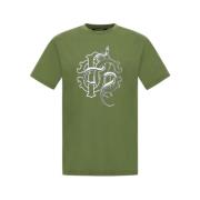 T-shirt met slangenprint Roberto Cavalli , Green , Heren