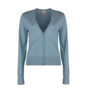 Geribbelde Gebreide Vest in Acetaatwol Calvin Klein , Blue , Dames