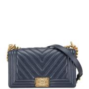 Pre-owned Leather crossbody-bags Chanel Vintage , Blue , Dames