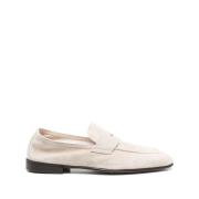 Beige Leren Lage Hak Schoenen Brunello Cucinelli , Beige , Heren