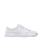 Witte Veterschoenen met Zijlogo Hugo Boss , White , Heren