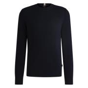 Donkerblauwe Gebreide Trui Hugo Boss , Blue , Heren