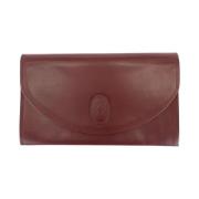 Pre-owned Leather clutches Cartier Vintage , Red , Dames