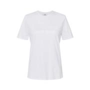 Katoenen jersey T-shirt met strass logo Elisabetta Franchi , White , D...