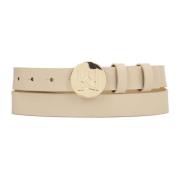 Leren riem met ronde gesp Kazar , Beige , Dames