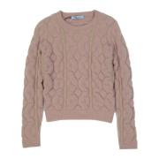 Wollen trui met mix Crew Neck Blumarine , Pink , Dames