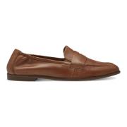 Bruin Leren Platte Schoenen Tamaris , Brown , Dames