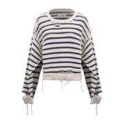 Bianco E Blu Navy Sweater MM6 Maison Margiela , White , Dames