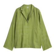 Zijden Monogram PJ Top TotêMe , Green , Dames